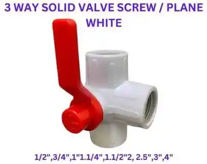 3 Way Solid Screw & Plain White Valve